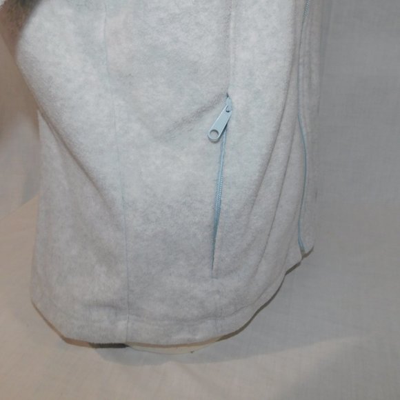 Columbia Womens XL Benton Springs Full Zip Light Gray Fleece jacket high neck - Picture 11 of 11